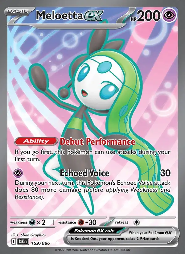 Meloetta ex #159 Black Bolt PSA 10