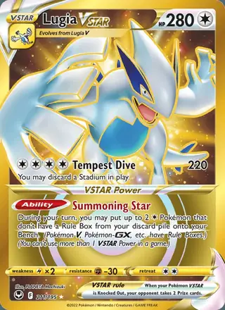 Lugia VSTAR #211 Silver Tempest PSA 10