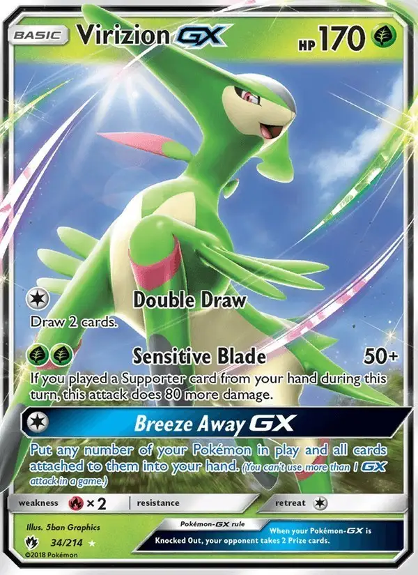 Virizion GX #34 Lost Thunder PSA 10