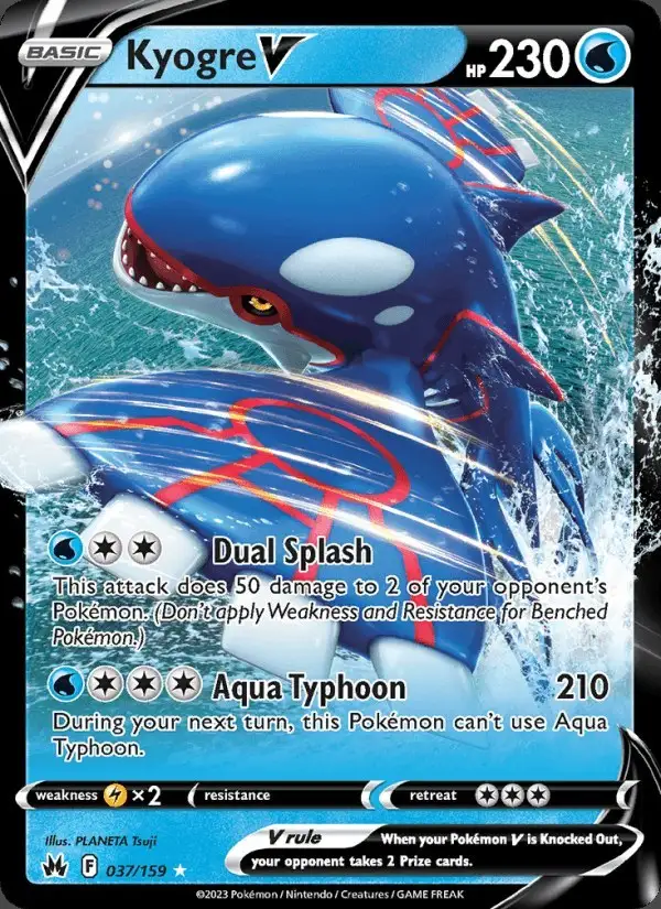 Kyogre V #037 Crown Zenith PSA 10