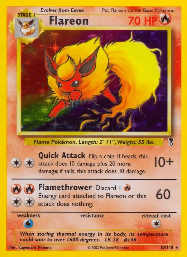 Flareon #10 Legendary Collection PSA 10