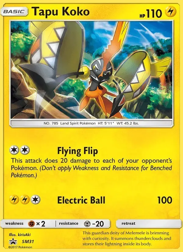 Tapu Koko #SM31 SM Black Star Promos PSA 10