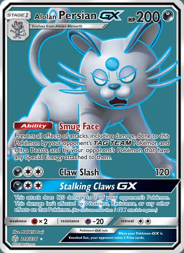 Alolan Persian GX #219 Cosmic Eclipse PSA 10
