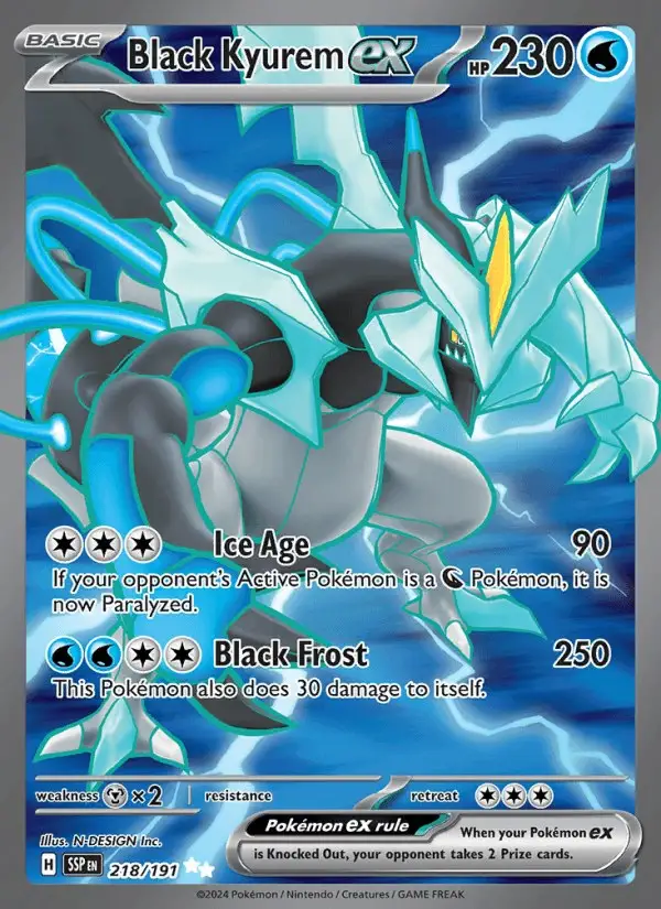Black Kyurem ex #218 Surging Sparks PSA 10