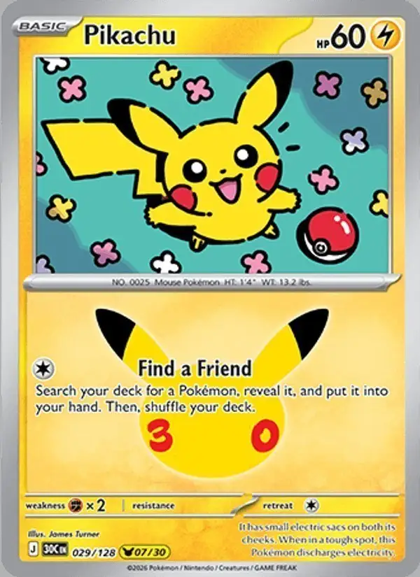 Pikachu #029 30th Celebration PSA 10