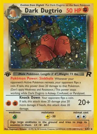 Dark Dugtrio #6 Team Rocket PSA 10