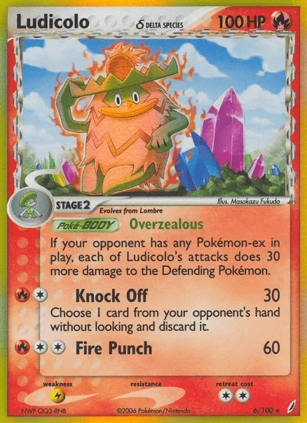 Ludicolo δ #6 Crystal Guardians PSA 10