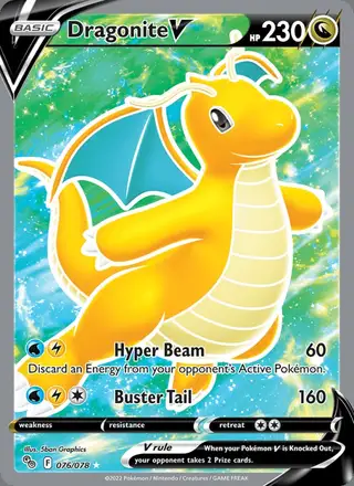 Dragonite V #076 Pokémon GO PSA 10