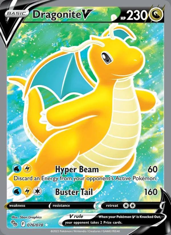 Dragonite V #076 Pokémon GO PSA 10
