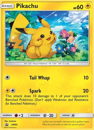 Pikachu #SM86 SM Black Star Promos PSA 10