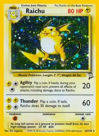 Raichu #16 Base Set 2 PSA 10