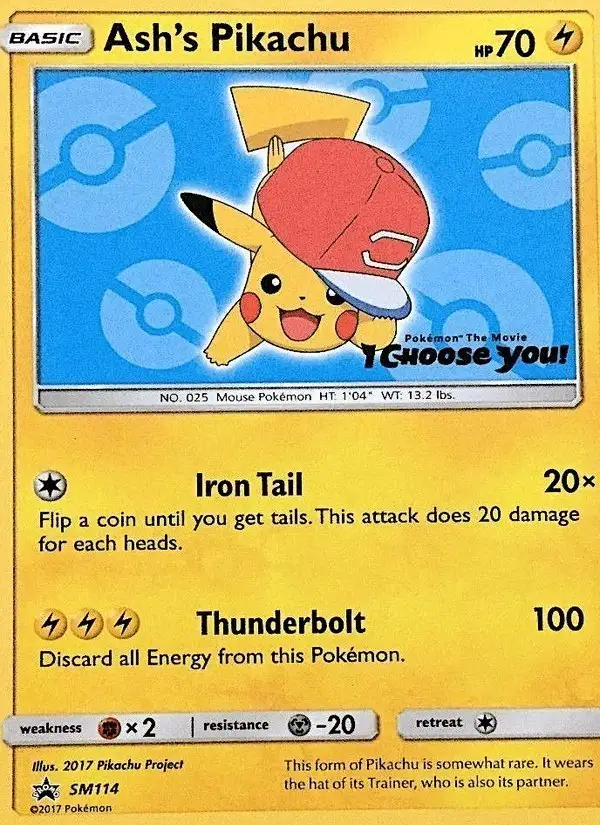 Ash's Pikachu #SM114 SM Black Star Promos PSA 10