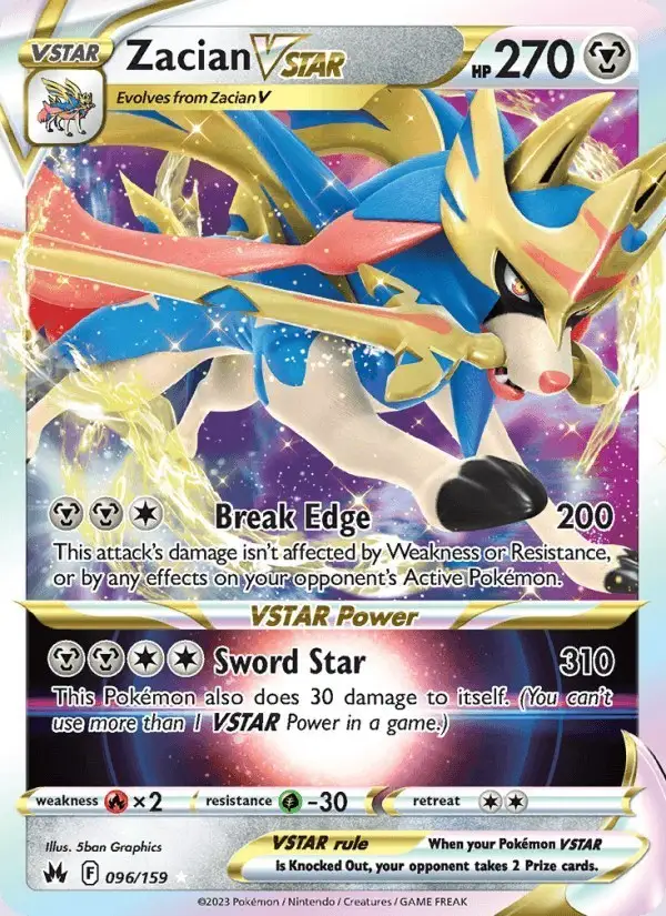 Zacian VSTAR #096 Crown Zenith PSA 10
