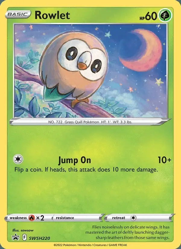 Rowlet #SWSH220 SWSH Black Star Promos PSA 10
