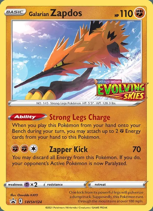 Galarian Zapdos #SWSH124 SWSH Black Star Promos PSA 10