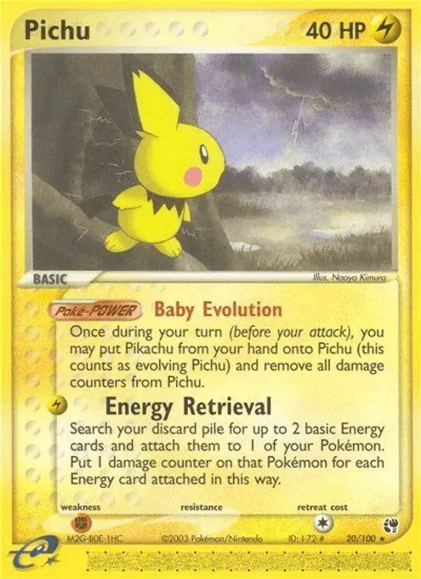 Pichu #20 Sandstorm PSA 10