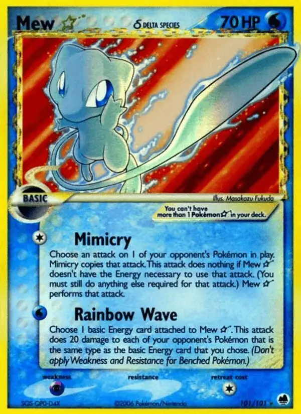 Mew ☆ δ #101 Dragon Frontiers PSA 10