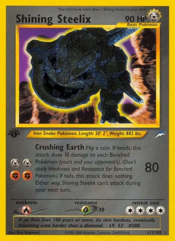 Shining Steelix #112 Neo Destiny PSA 10