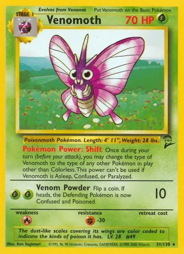Venomoth #31 Base Set 2 PSA 10