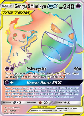 Gengar & Mimikyu GX #186 Team Up PSA 10