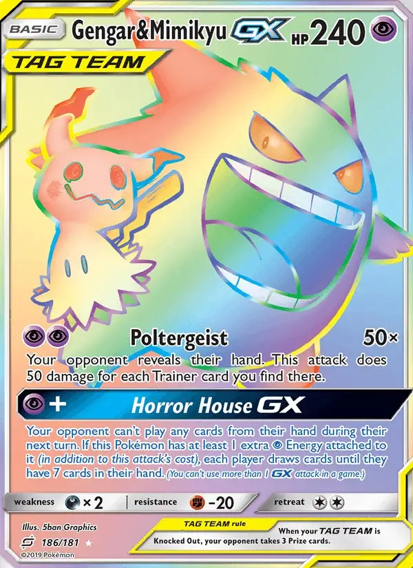Gengar & Mimikyu GX #186 Team Up PSA 10