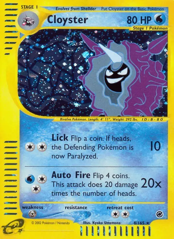 Cloyster #8 Expedition Base Set PSA 10