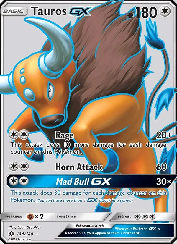 Tauros GX #144 Sun & Moon PSA 10