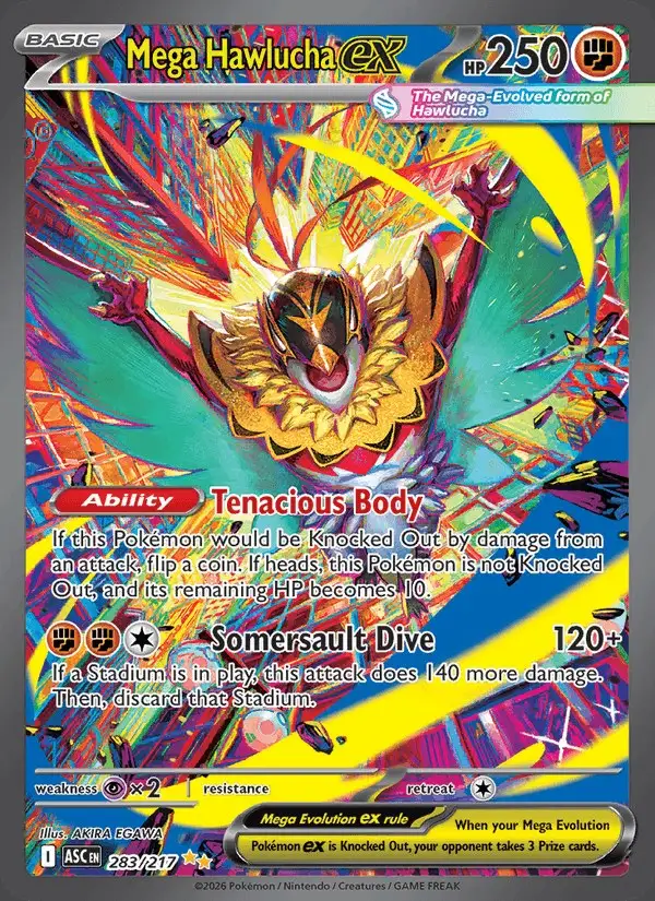 Mega Hawlucha ex #283 Ascended Heroes PSA 10