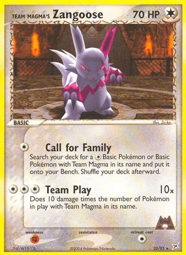 Team Magma's Zangoose #23 Team Magma vs Team Aqua PSA 10