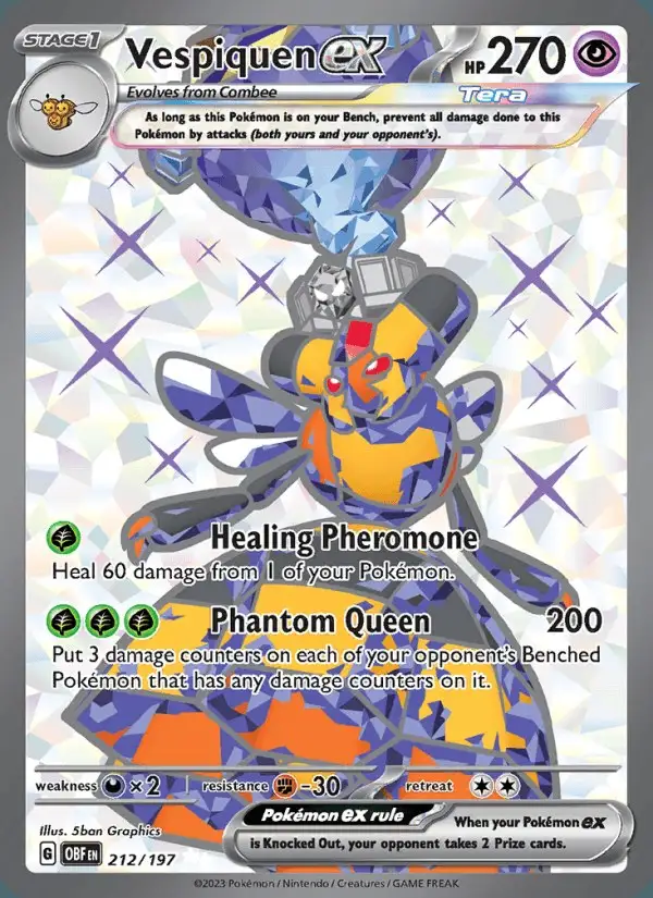 Vespiquen ex #212 Obsidian Flames PSA 10