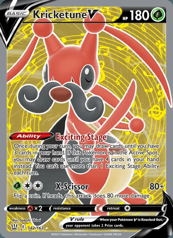 Kricketune V #142 Battle Styles PSA 10