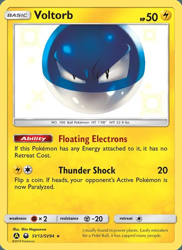 Voltorb #SV13 Hidden Fates Shiny Vault PSA 10
