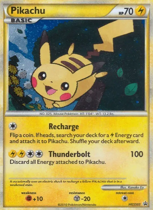 Pikachu #HGSS03 HGSS Black Star Promos PSA 10