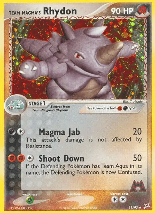 Team Magma's Rhydon #11 Team Magma vs Team Aqua PSA 10