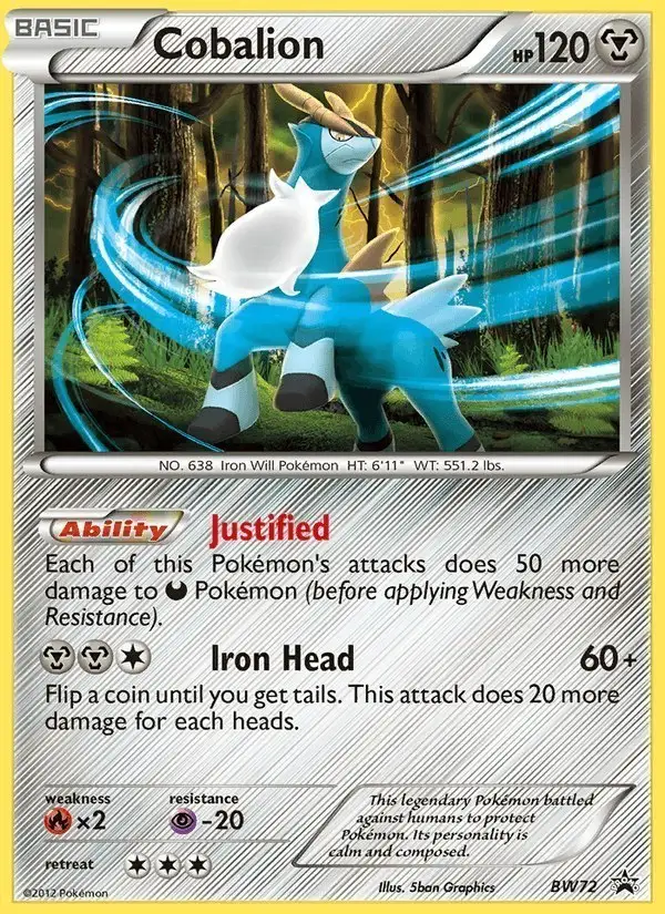 Cobalion #BW72 BW Black Star Promos PSA 10