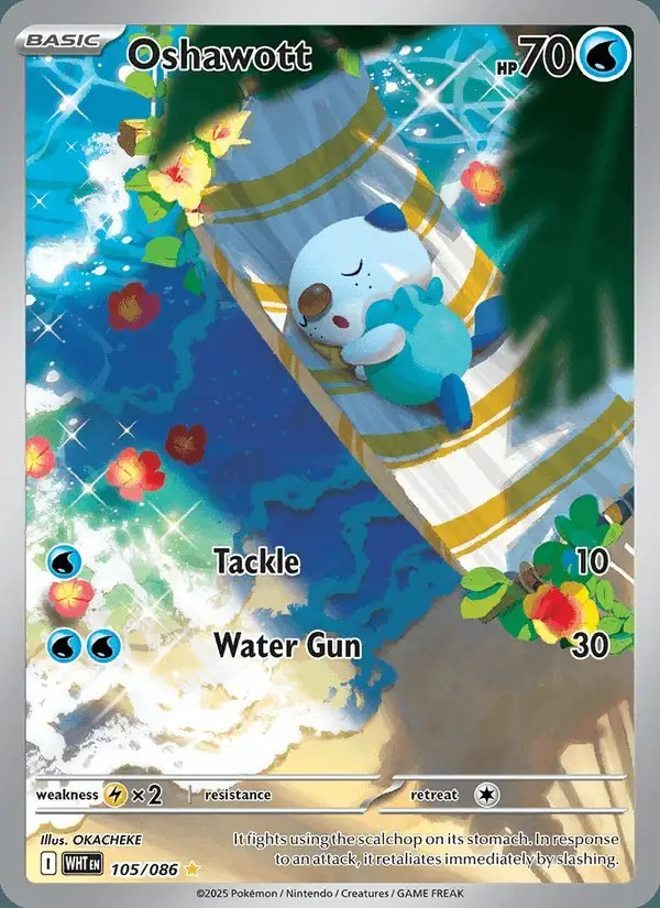 Oshawott #105 White Flare PSA 10