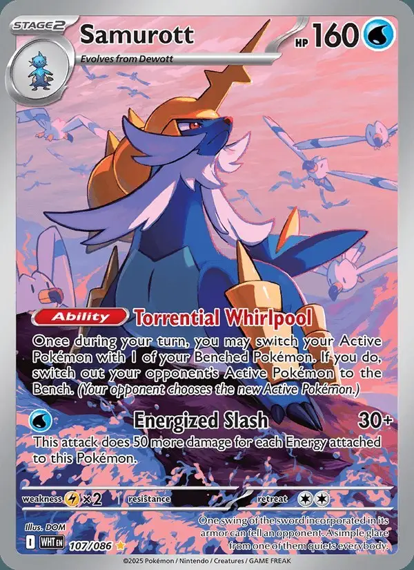 Samurott #107 White Flare PSA 10