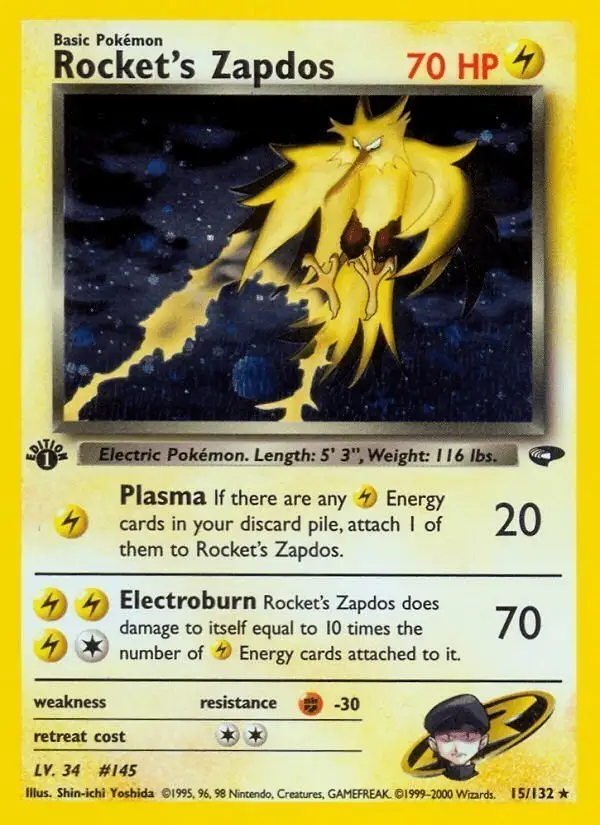 Rocket's Zapdos #15 Gym Challenge PSA 10
