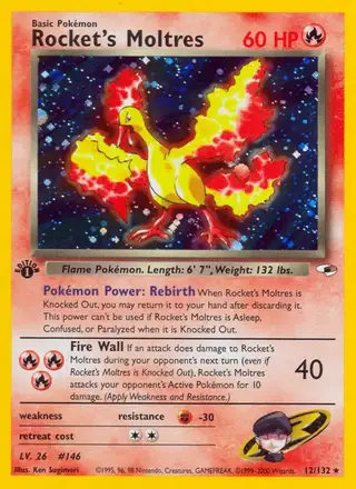 Rocket's Moltres #12 Gym Heroes PSA 10