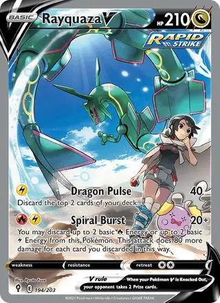 Rayquaza V (Full Art) #194 Evolving Skies PSA 10