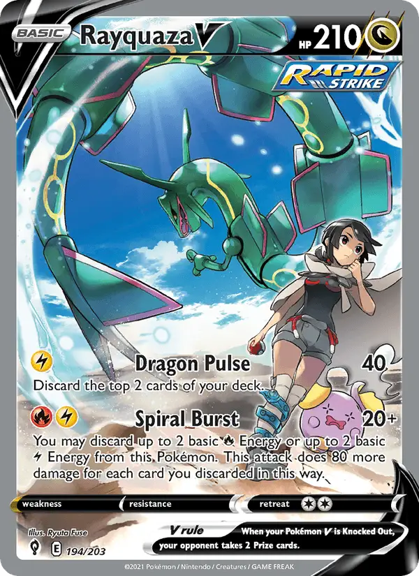 Rayquaza V (Full Art) #194 Evolving Skies PSA 10
