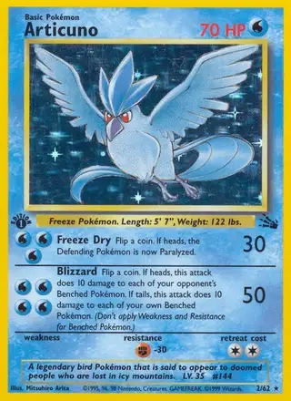 Articuno #2 Fossil PSA 10