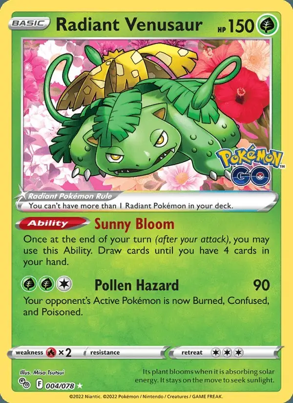 Radiant Venusaur #004 Pokémon GO PSA 10