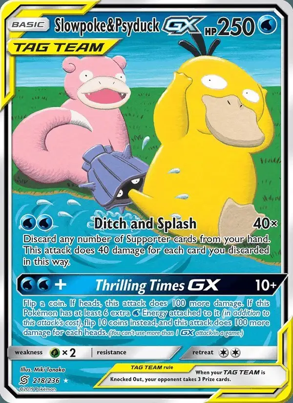 Slowpoke & Psyduck GX #218 Unified Minds PSA 10