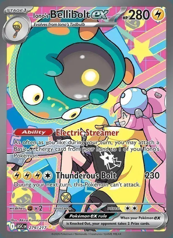 Iono's Bellibolt ex #279 Ascended Heroes PSA 10
