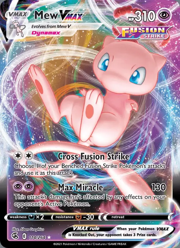 Mew VMAX #114 Fusion Strike PSA 10