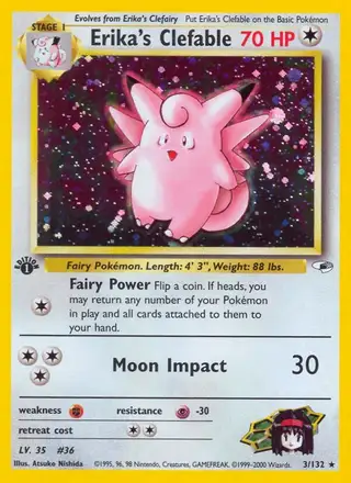 Erika's Clefable #3 Gym Heroes PSA 10