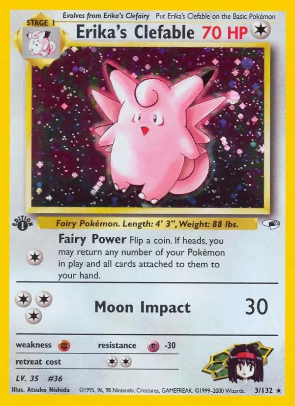 Erika's Clefable #3 Gym Heroes PSA 10
