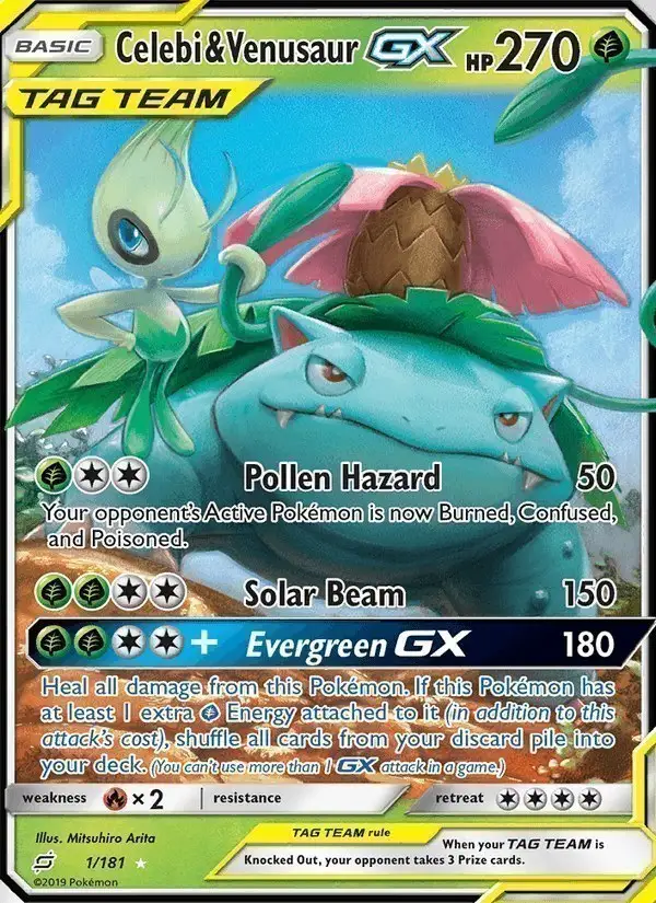 Celebi & Venusaur GX #1 Team Up PSA 10