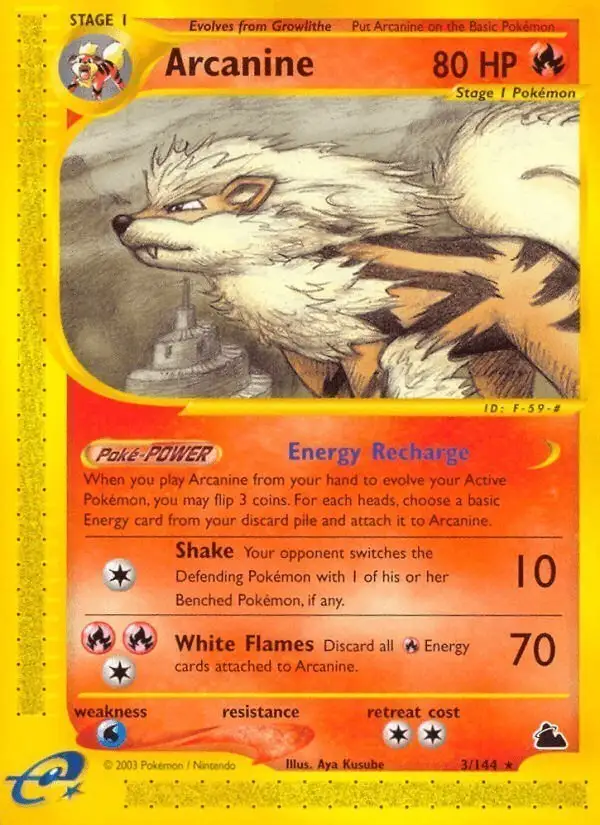Arcanine #3 Skyridge PSA 10